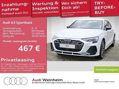 Weiß (gletscherweiß metallic) Gebraucht 2025 Audi A3 Sportback S-Line Kleinwagen | 36.991 € (Guter Preis)