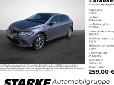 Neu VW Polo Life 95 PS (69 kW) 2026 Schwarz Kleinwagen