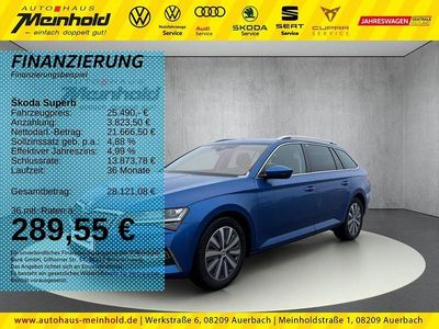 Raceblau metallic Gebraucht 2021 Skoda Superb Style Kombi | 25.490 € (Guter Preis)