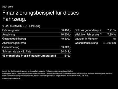 gebraucht Mercedes V220 d 4M EDITION Lang*Distronic*AHK*Kamera*LED