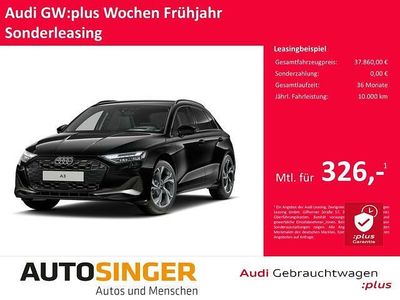 Gebraucht Audi A3 Advanced Plus 150 PS (110 kW) 2024 Schwarz Limousine