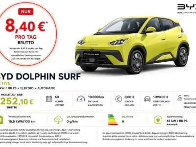 Neu BYD Dolphin Surf Active 64 kW (88 PS) 2026 Gelb Kleinwagen