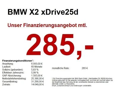 Usata BMW X2 Sport Line 231 CV (169 kW) 2022 Nero SUV