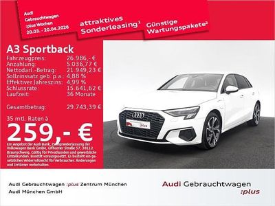 Gebraucht Audi A3 Sportback e-tron Ambiente 204 PS (150 kW) 2023 Ibisweiß Kleinwagen