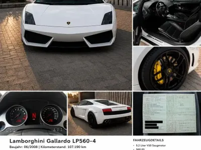 Gebraucht Lamborghini Gallardo 560 PS (411 kW) 2008 Weiß Coupé