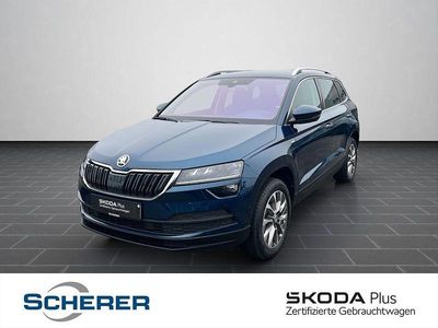 Gebraucht Skoda Karoq Clever 150 PS (110 kW) 2021 Lavablau metallic (metallic) SUV