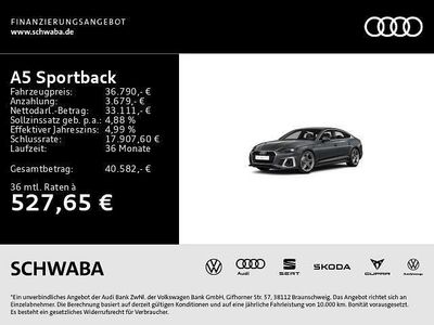 Gebraucht Audi A5 Sportback Business 163 PS (119 kW) 2023 Daytonagrau perleffekt Kleinwagen