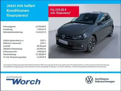 Gebraucht VW Polo United 95 PS (69 kW) 2020 Uranograu Kleinwagen