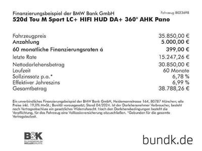 gebraucht BMW 520 520 d Tou M Sport LC+ HIFI HUD DA+ 360° AHK Pano