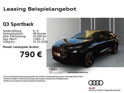 Schwarz Neu 2025 Audi Q3 Sportback S-Line SUV | 60.888 € (Fairer Preis)