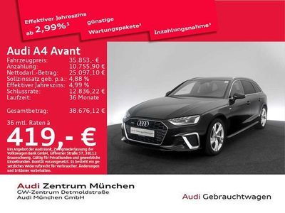 Gebraucht Audi A4 S-Line 204 PS (150 kW) 2024 Mythosschwarz metallic Kombi