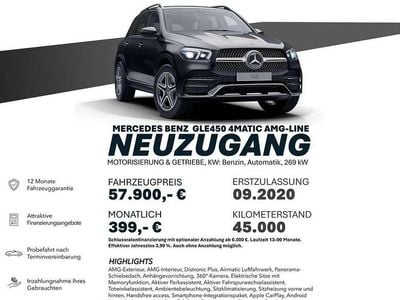 Gebraucht Mercedes GLE450 AMG AMG line 389 PS (286 kW) 2020 Schwarz SUV