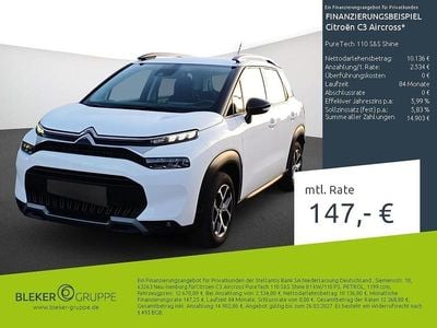 Gebraucht Citroën C3 Aircross Shine 110 PS (80 kW) 2023 Lack weiss banquise/typ aussenverkleidung spiegel flach standard SUV