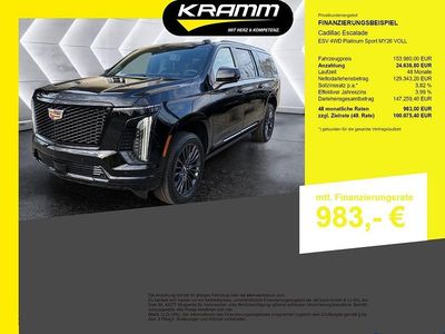 Nouă Cadillac Escalade 426 CP (313 kW) 2026 Negru SUV