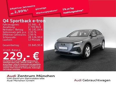Taifungrau metallic Gebraucht 2023 Audi Q4 Sportback e-tron Comfort SUV | 32.981 € (Fairer Preis)