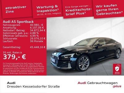 Mythosschwarz metallic Gebraucht 2022 Audi A5 Sportback Advanced Plus Kleinwagen | 40.980 € (Teuer)