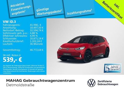 Gebraucht VW ID.3 GTX 239 kW (326 PS) 2025 Kings red metallic/schwarz Kleinwagen