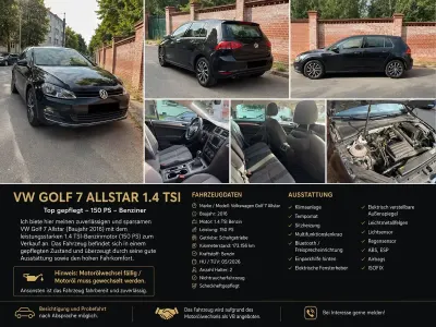 Gebraucht VW Golf VII Allstar 150 PS (110 kW) 2016 Schwarz Kleinwagen