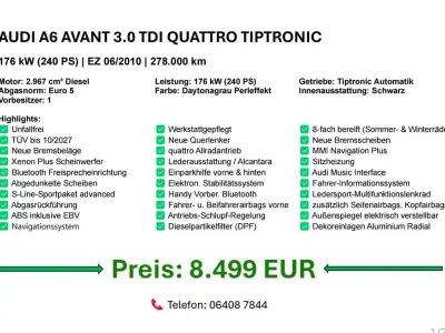 Gebraucht Audi A6 239 PS (175 kW) 2010 Grau Kombi