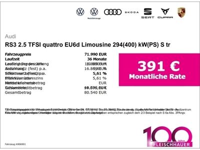 gebraucht Audi RS3 2.5 TFSI quattro EU6d Limousine 294(400) kW(PS) S tr