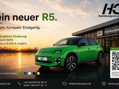 Nowe Renault R5 Techno 110 kW (150 KM) 2026 Zielony Hatchback