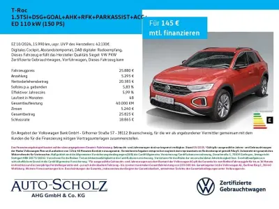 Brugt VW T-Roc Goal 150 HK (110 kW) 2024 Rød SUV