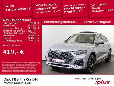 Florettsilber metallic Gebraucht 2022 Audi Q5 Sportback S-Line SUV | 51.950 € (Teuer)
