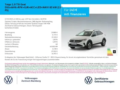 Gebraucht VW Taigo Goal 116 PS (85 kW) 2025 Weiß SUV