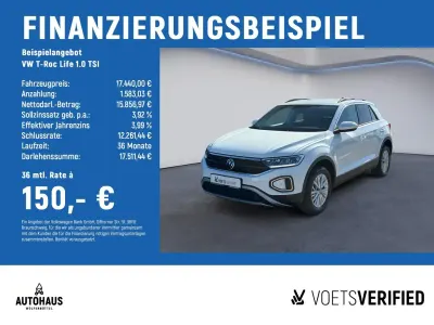 Gebraucht VW T-Roc Life 110 PS (80 kW) 2023 Weiß SUV