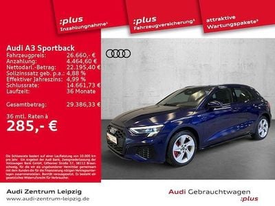 Navarrablau metallic Gebraucht 2023 Audi A3 Sportback e-tron S-Line Kleinwagen | 25.980 € (Guter Preis)