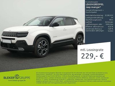 Neu Jeep Avenger Summit 150 PS (110 kW) 2025 Snow white dach schwarz SUV
