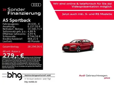 Gebraucht Audi A5 Sportback Ambiente 190 PS (139 kW) 2019 Rot Kleinwagen