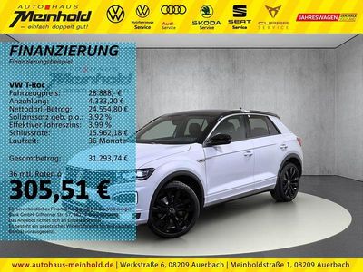 White silver metallic/schwarz Gebraucht 2021 VW T-Roc Sport SUV | 28.888 € (Fairer Preis)