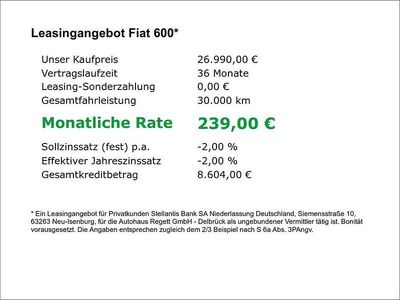 Neu Fiat 600 Business 110 PS (80 kW) 2026 Schwarz SUV