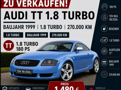 Gebraucht Audi TT S-Line 180 PS (132 kW) 1999 Blau Coupé
