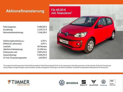 Gebraucht VW up! 65 PS (47 kW) 2021 Tornadorot Kleinwagen