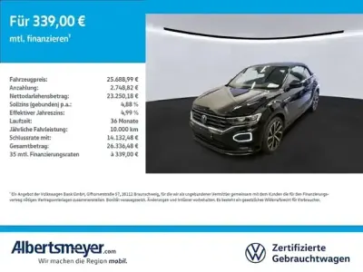 Brugt VW T-Roc Cabriolet R-line 150 HK (110 kW) 2021 Sort Cabriolet