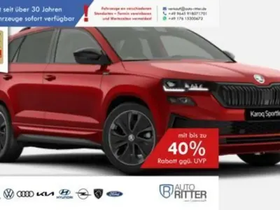 Neu Skoda Karoq SportLine 190 PS (139 kW) 2025 Velvet rot metallic SUV