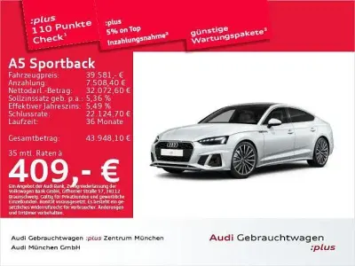 Gebraucht Audi A5 Sportback S-Line 163 PS (119 kW) 2023 Weiß Kleinwagen