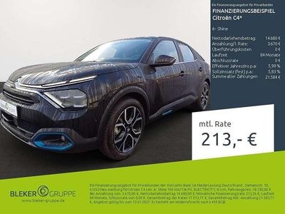 Gebraucht Citroën e-C4 Shine 100 kW (136 PS) 2022 Perlaneraschwarz (metallic) Limousine