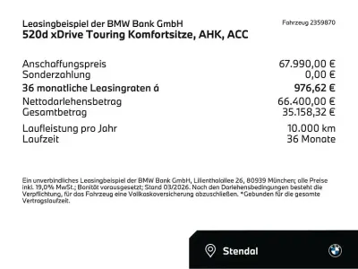 Neu BMW 520 Comfort Edition 197 PS (144 kW) 2025 Sophistograu brillanteffekt (grau) Kombi