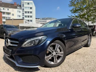 Brugt Mercedes C220 AMG line 170 HK (125 kW) 2018 Blå Stationcar