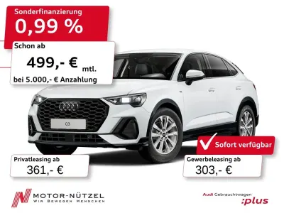 Gebraucht Audi Q3 Sportback S-Line 150 PS (110 kW) 2025 Gletscherweiß metallic SUV