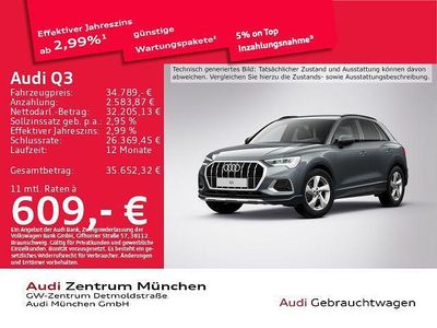 Nanograu metallic Gebraucht 2023 Audi Q3 Advanced Plus SUV | 34.789 € (Fairer Preis)