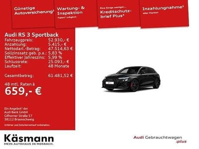 Mythosschwarz metallic Gebraucht 2022 Audi RS3 Sportback Ambiente Kleinwagen | 52.930 € (Etwas zu teuer)