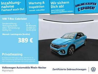 Gebraucht VW T-Roc Cabriolet R-line 150 PS (110 kW) 2023 Blau Cabrio