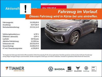 Gebraucht VW T-Roc Cabriolet R-line 150 PS (110 kW) 2025 Rauchgrau metallic schwarz Cabrio