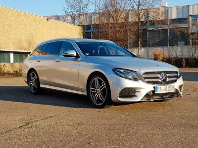 Brugt Mercedes E220 AMG line 194 HK (142 kW) 2017 Sølv Stationcar