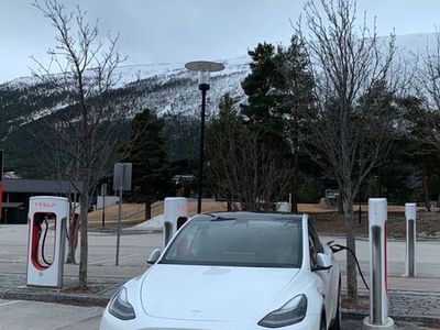 gebraucht Tesla Model Y AWD LR mit Spoiler & Winterreifen