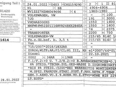 Gebraucht VW Transporter 110 PS (80 kW) 2021 Blau Van